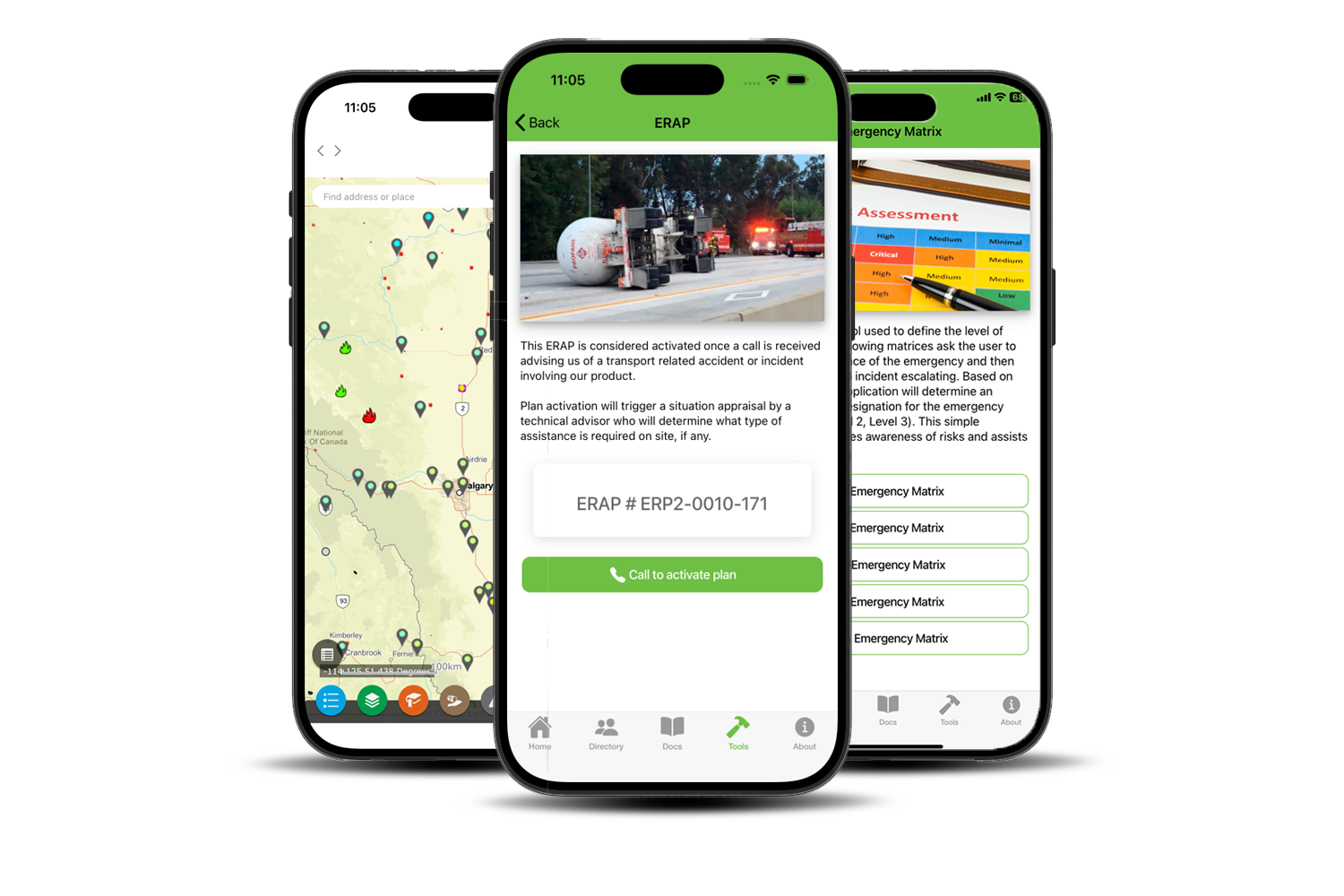 Response app screenshots on phone